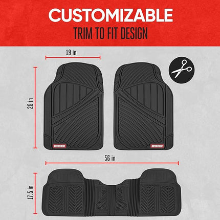 All Weather Rubber Car Floor Mats - 3 Piece Floor Mats