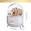 Makeup Organizer Skincare Organizers - Cosmetic Display Cases with Transparent Cover, SkinCare Organizers for Bathroom Countertop, Bedroom Vanity Desk, Lipstick Organizer, White