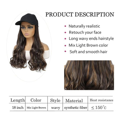 Cap With Wavy Ends Straight Roots Hair Extensions