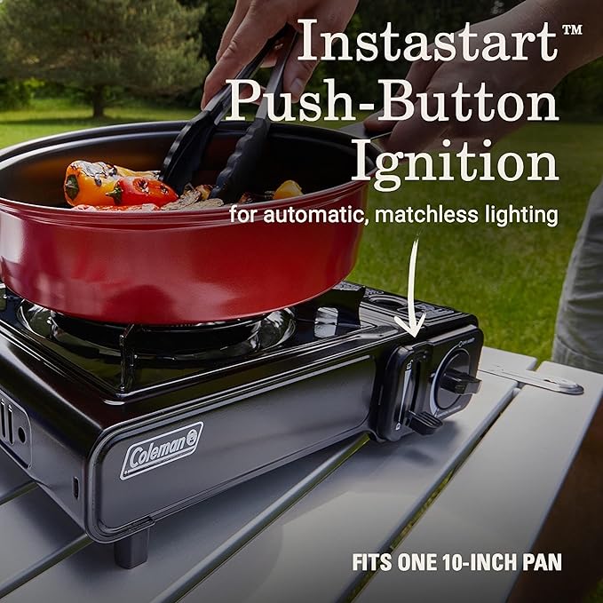 Coleman Classic 1-Burner Butane Stove, Portable Camping Cooktop with Carry Case & InstaStart Ignition, Adjustable Burner with 7650 BTUs of Power for Camping, Grilling, Tailgating, & More