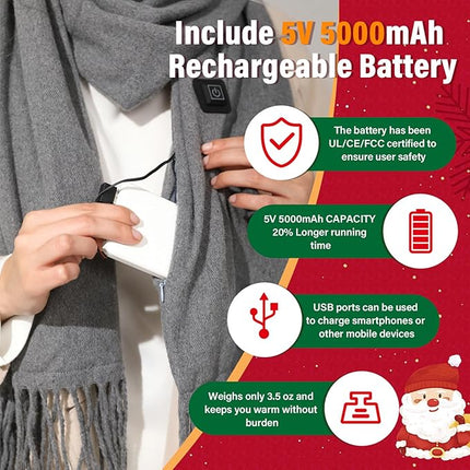 Heated Scarf for Women and Men