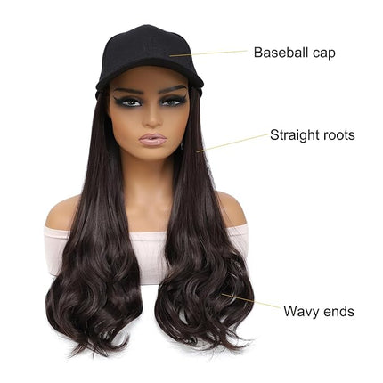 Cap With Wavy Ends Straight Roots Hair Extensions