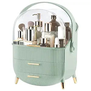 Makeup Organizer Skincare Organizers - Cosmetic Display Cases with Transparent Cover, SkinCare Organizers for Bathroom Countertop, Bedroom Vanity Desk, Lipstick Organizer, White